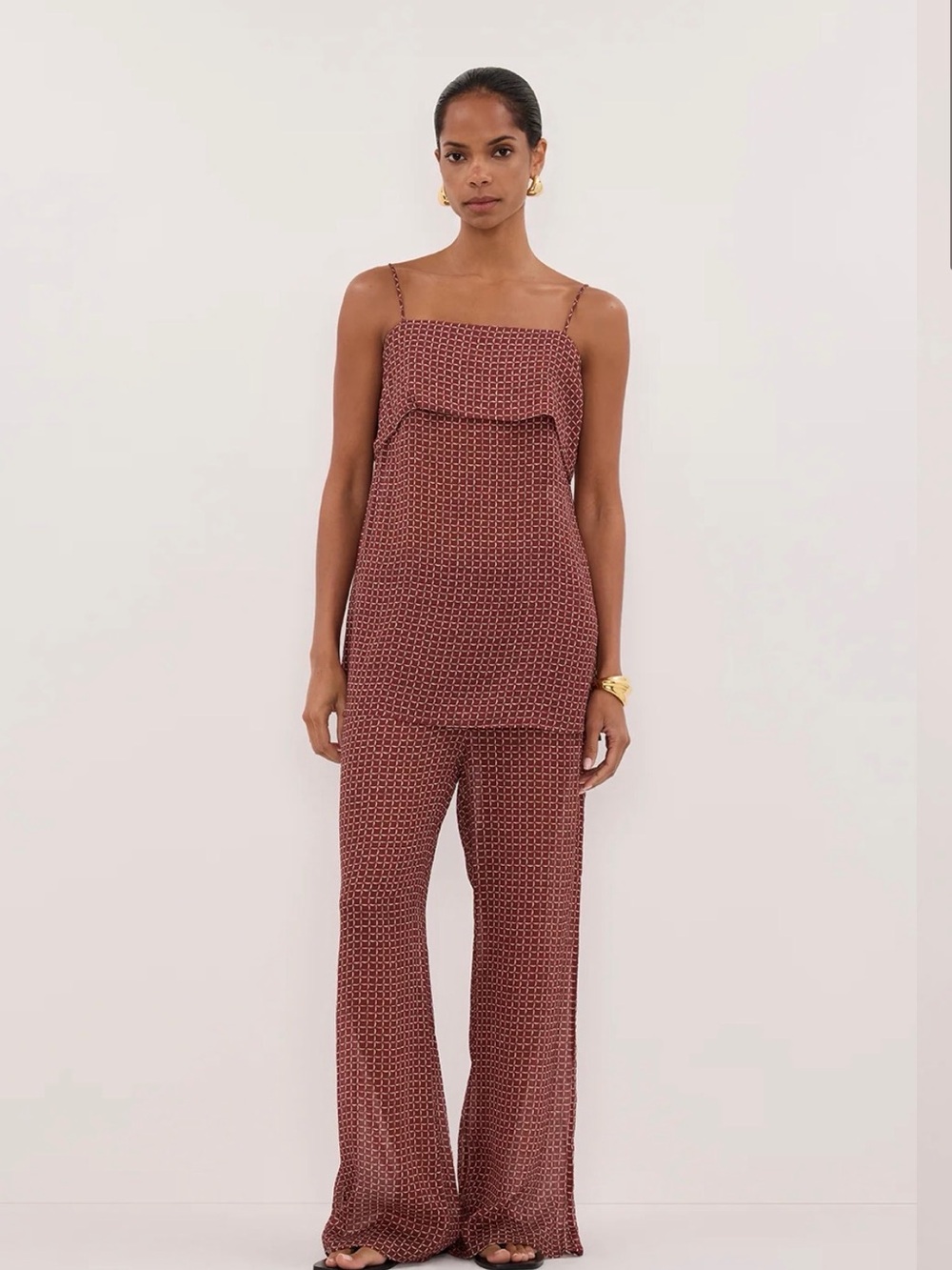 Dissh Tia Sahara Sleeveless Micro Check Cami Top